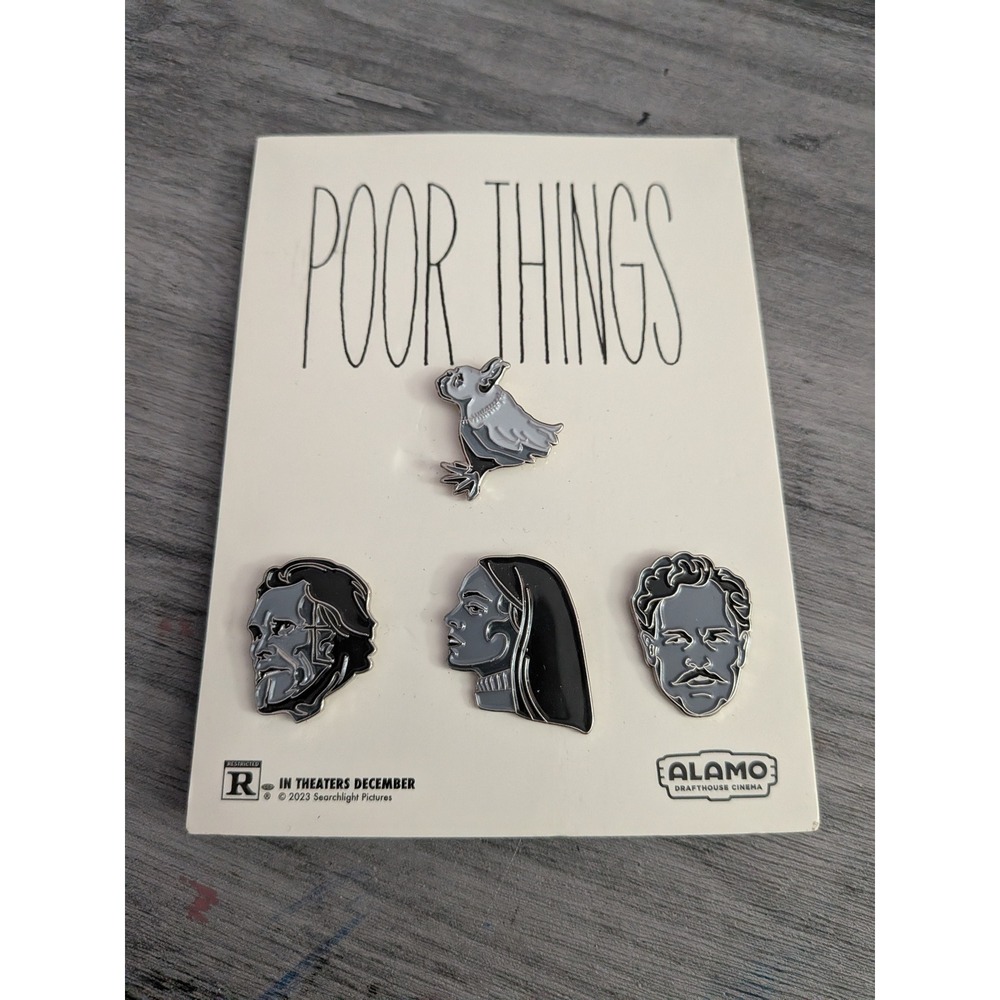 Poor Things Movie Enamel Pin Set Alamo Drafthouse Cinema 2023 Searchlight
